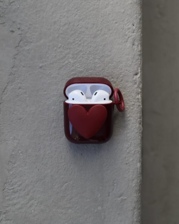 Maroon Heart AirPods Case