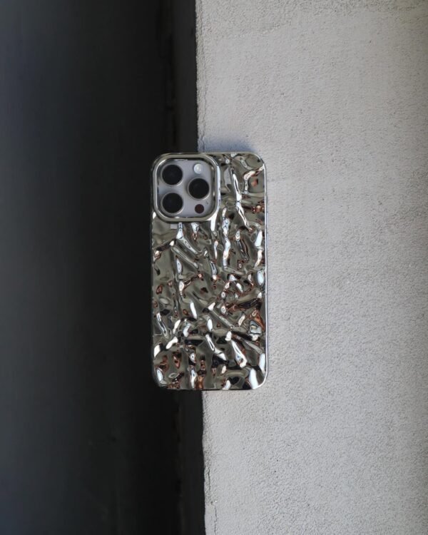 Silver tin foil-like iPhone case