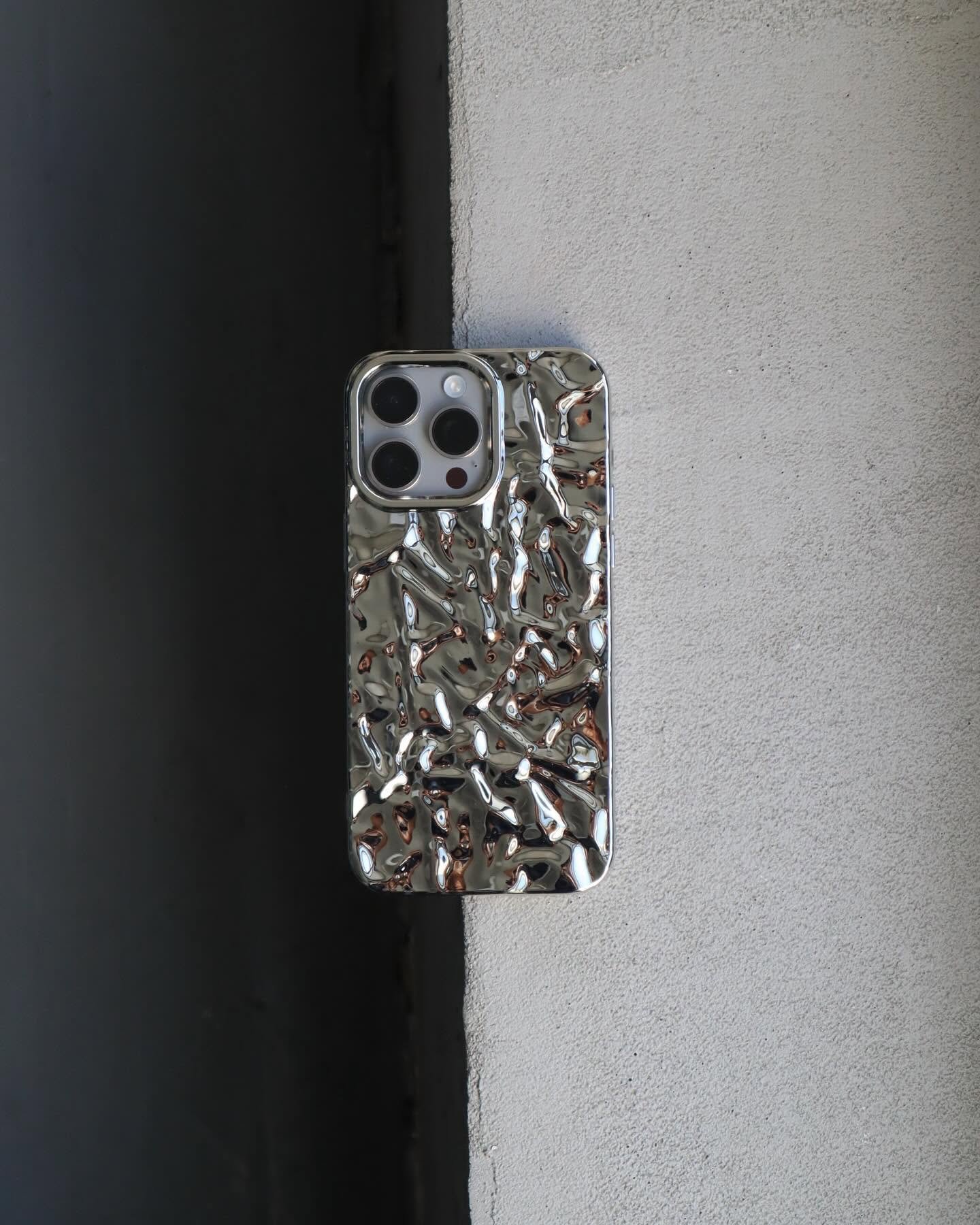 Silver tin foil-like iPhone case