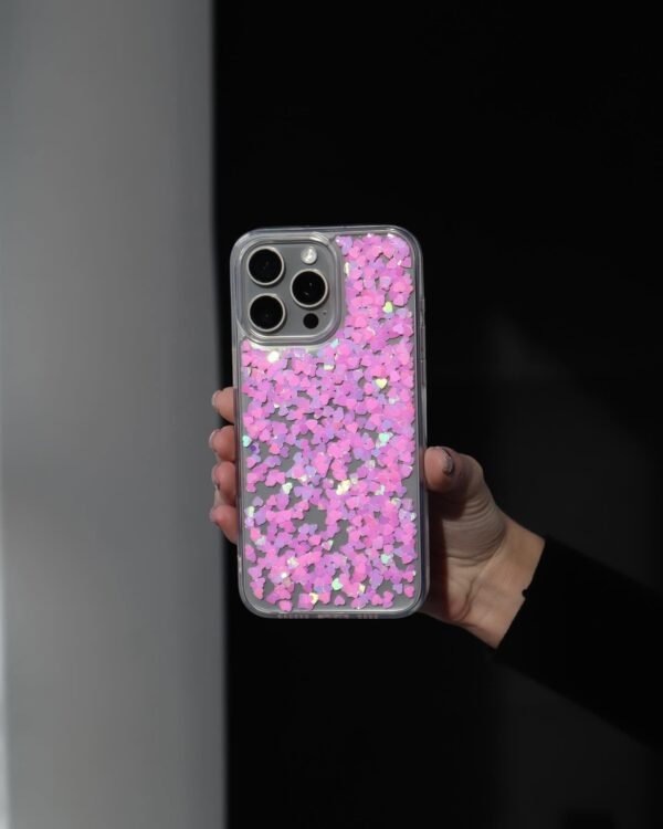Pink Love Sequin iPhone case