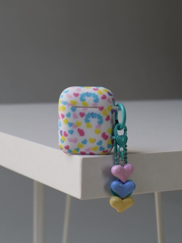 C olorful Heart keychain AirPods Case