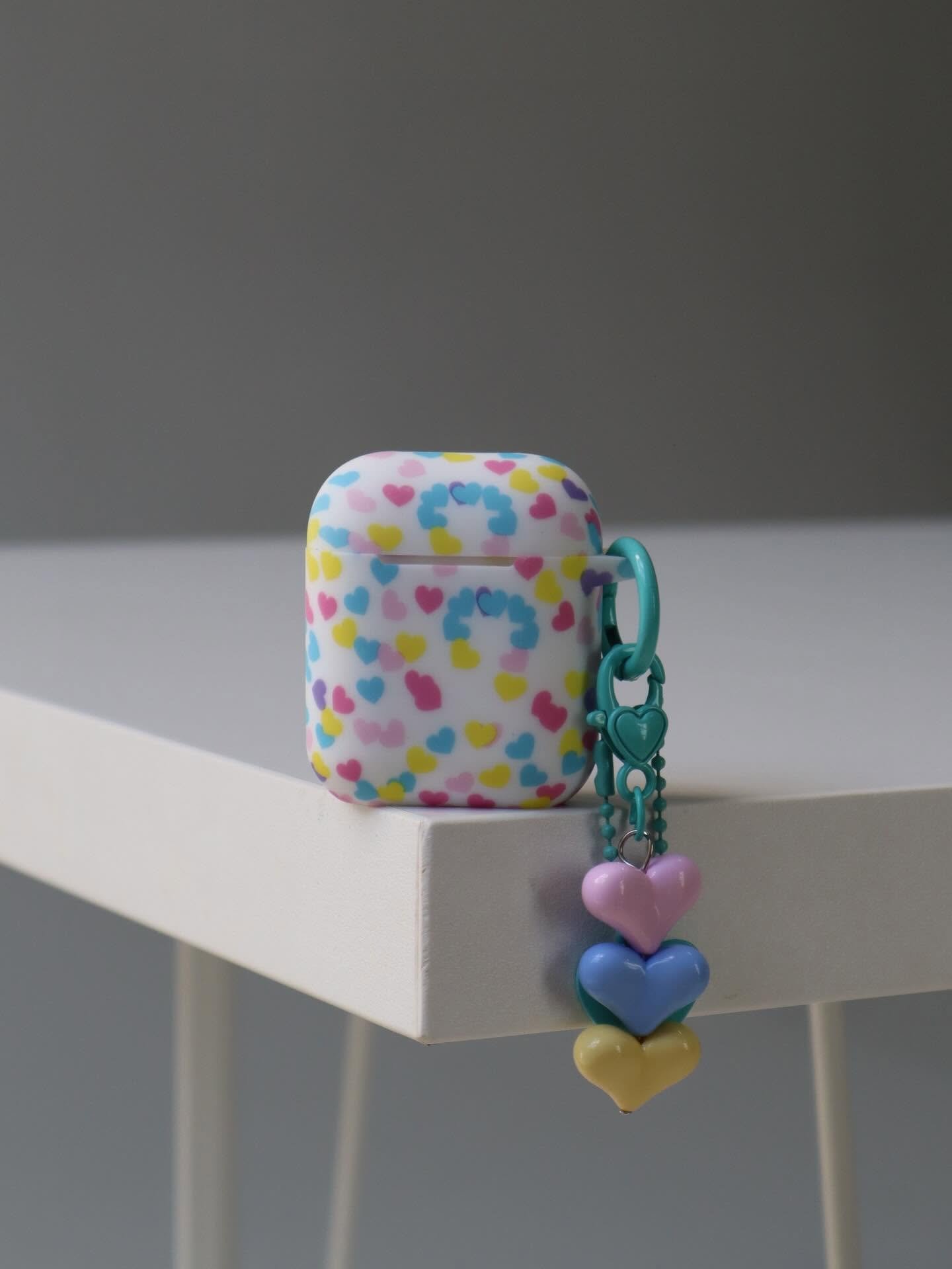 C olorful Heart keychain AirPods Case