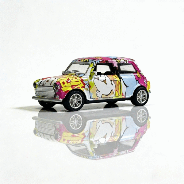 Toi-Toys die-cast metal toy car designed like a 1974 Mini Cooper.