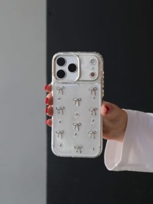 3D silver bow iPhone case