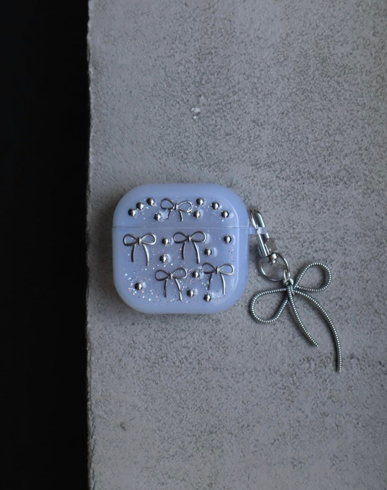Silver Glitter AirPods Case