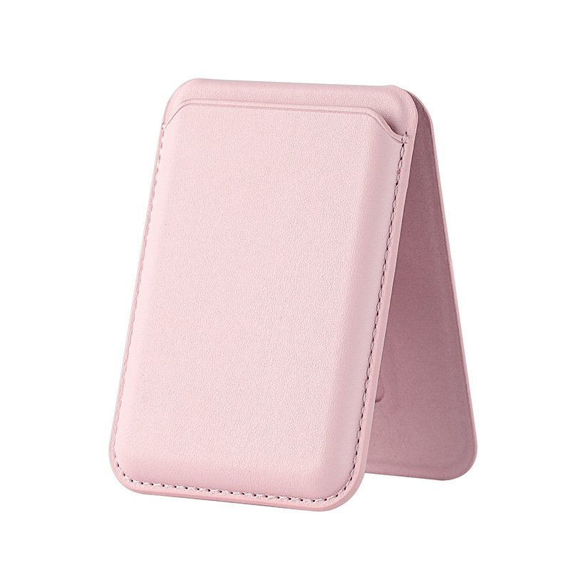 Pink Color Leather MagSafe Card Holder