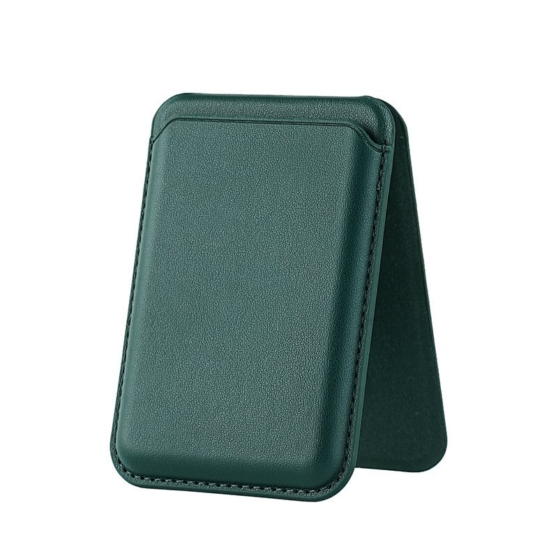 Green Color Leather MagSafe Card Holder