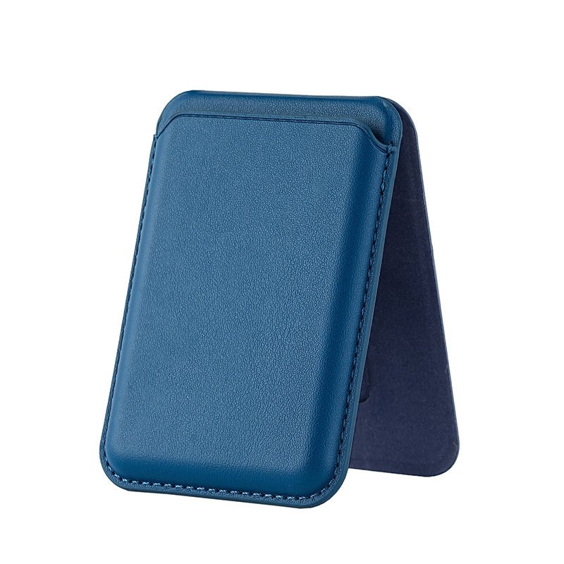 Navy Color Leather MagSafe Card Holder