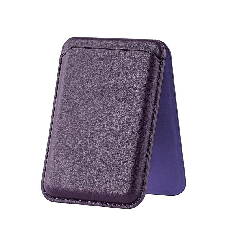 Purple Color Leather MagSafe Card Holder