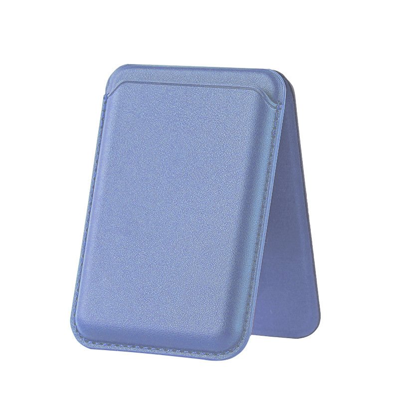Blue Color Leather MagSafe Card Holder