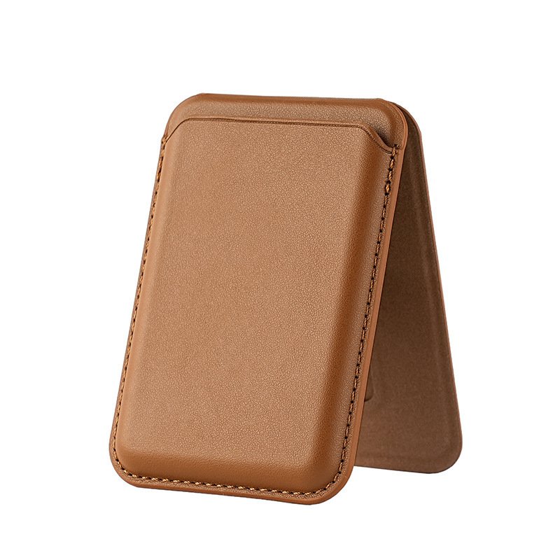 Coffee Color Leather MagSafe Card Holder