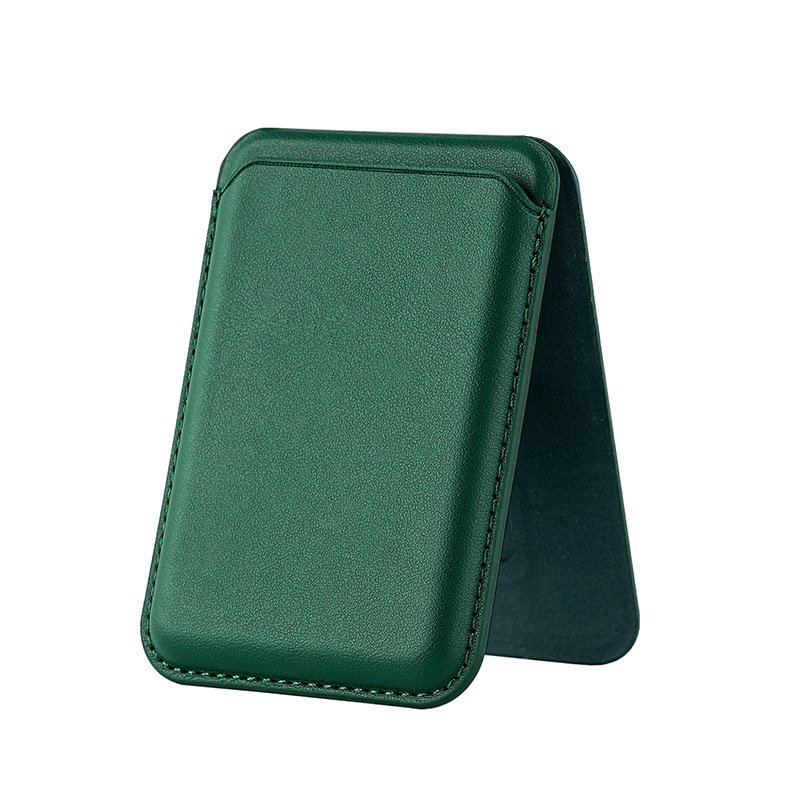 Olive Color Leather MagSafe Card Holder