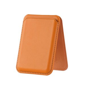 Orange Color Leather MagSafe Card Holder
