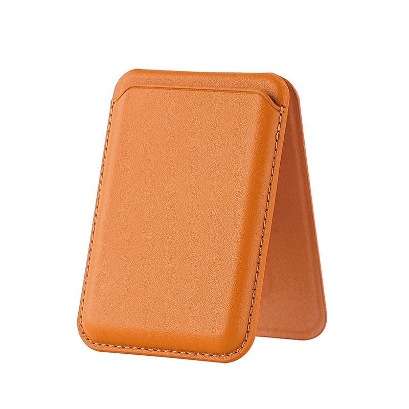 Orange Color Leather MagSafe Card Holder