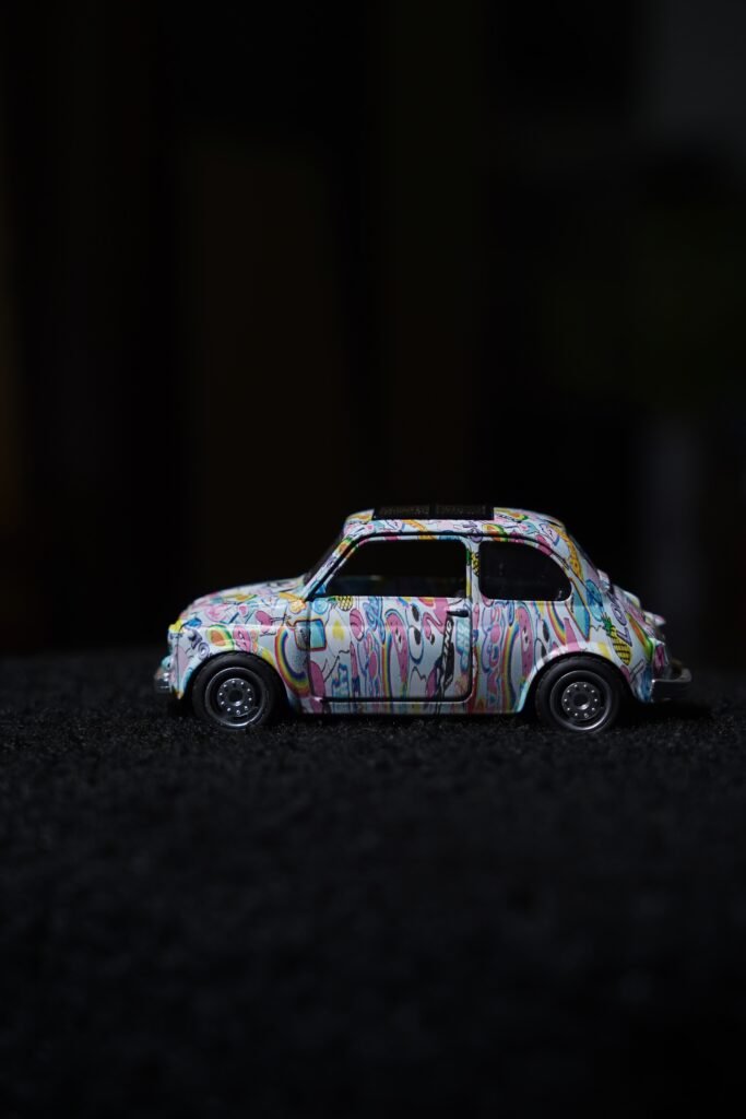 Classic Fiat 500 Sticker Bomb Edition Toy Car